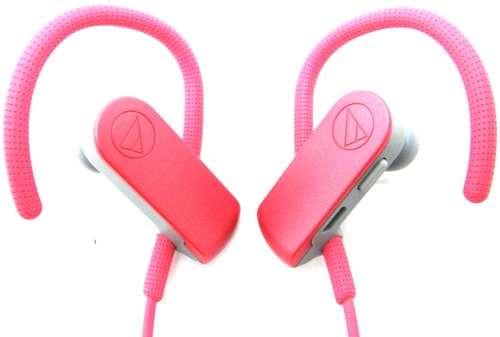 Audio-Technica SonicSport Wireless In-ear Headphones - Stereo - Pink - Wireless - Bluetooth - 32.8 ft - 16 Ohm - 20 Hz - 20 kHz - Earbud, Behind-the-n
