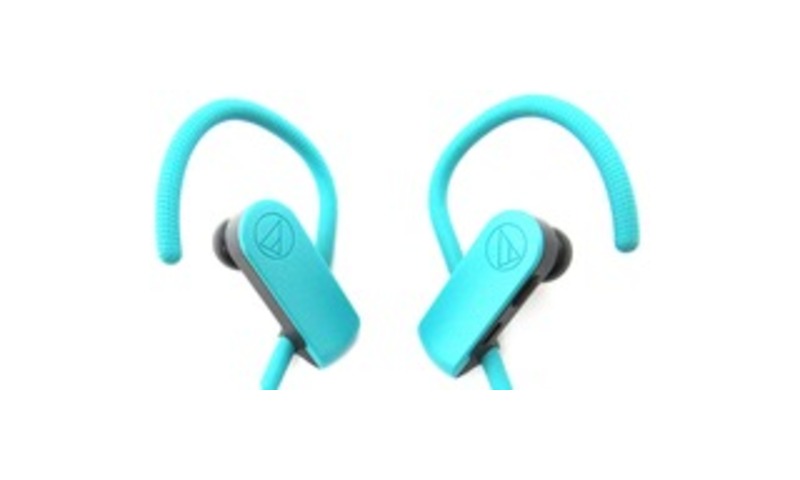 Audio-Technica SonicSport Wireless In-ear Headphones - Stereo - Blue - Wireless - Bluetooth - 32.8 ft - 16 Ohm - 20 Hz - 20 kHz - Earbud, Behind-the-n