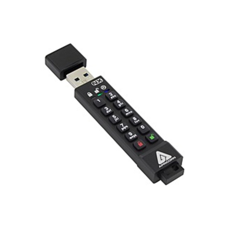 Apricon Aegis Secure Key 3NX: Software-Free 256-Bit AES XTS Encrypted USB 3.1 Flash Key With FIPS 140-2 Level 3 Validation, Onboard Keypad, And Up To