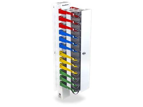 Image of PowerGistics 1T12110 TOWER12 Shelving System - 12 Shelf - Wall-mountable - Integrated Cable Management - Lockable