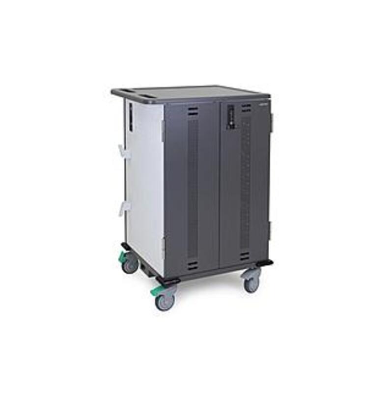 Ergotron  YES36 Adjusta Charging Cart - 36 Devices - 3 Shelves -Up to Display - Integrated Cable Management - Lockable - Gray and