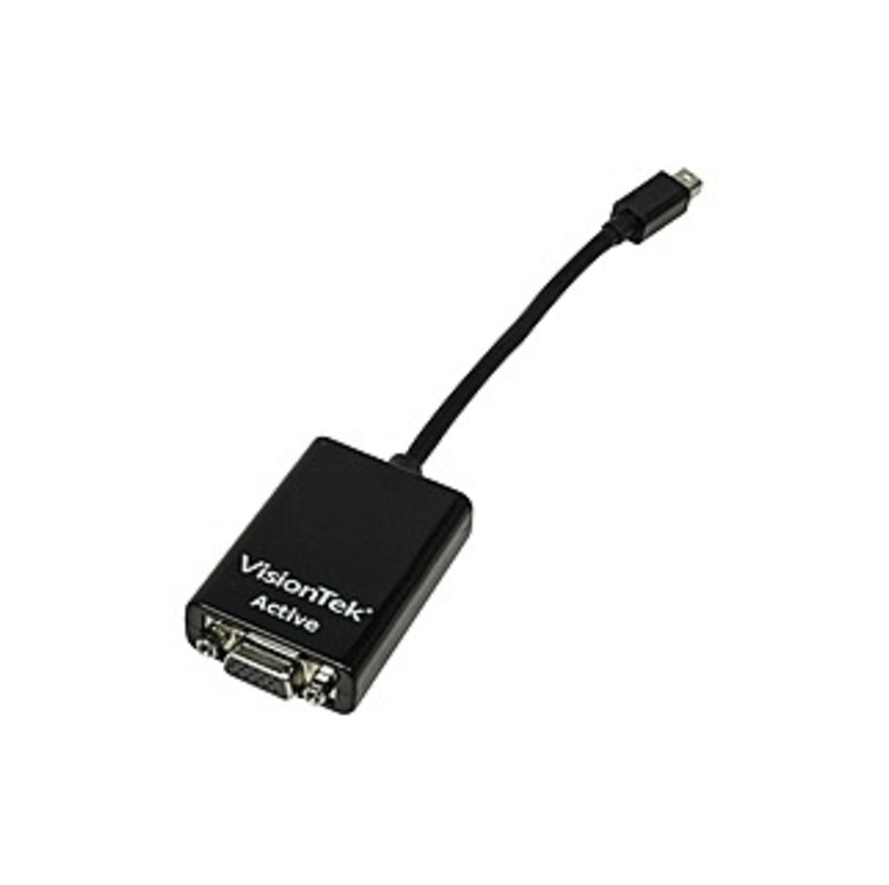Image of VisionTek Mini DisplayPort to VGA Adapter (M/F) - Mini DisplayPort to VGA Active Adapter - mDP to VGA Adapter Male to Female 5 inch Active Adapter (19