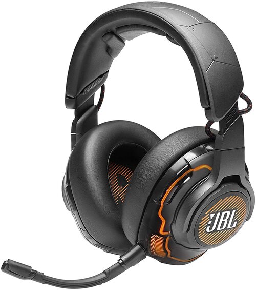Image of JBL JBLQUANTUMONEBLKAM Quantum ONE Wired Gaming Headset - Over-Ear - Stereo - 32 Ohms - DTS Headphone:X - Active Noise Cancellation - Detachable Boom