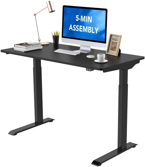 Image of FlexiSpot EC9B Vici Sit/Stand Desk - 28.7-Inch to 48.4-Inch Height - Rectangular - Quick Assembly - Black