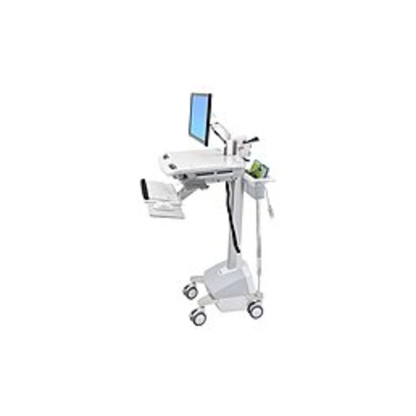 Ergotron SV42-6202-1 StyleView EMR Cart With LCD Arm, LiFe Powered - 31 Lb Capacity - 4 Casters - Aluminum, Plastic, Zinc Plated Steel - 18.3 Width X