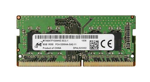 Micron MTA8ATF1G64HZ-3G2J1 8GB Memory Module - DDR4 SDRAM - 3200 MHz - 260 Pin - CL22 - SODIMM - Non-ECC - 1Rx8 - 1.2 Volts