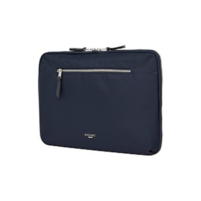 Knomo Mayfair Carrying Case for 13" Notebook - Dark Navy - Water Resistant - Nylon, Full Grain Leather Trim, Fabric - 10.6" Height x 14.8" Width x 2.4
