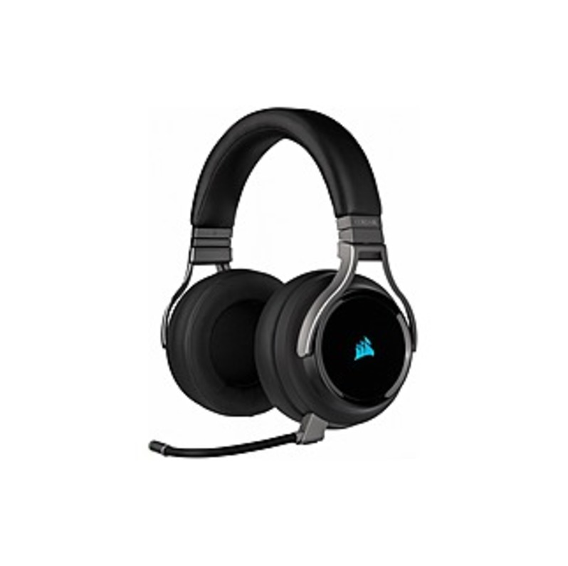 Corsair VIRTUOSO RGB WIRELESS High-Fidelity Gaming Headset - Carbon - Stereo - Mini-phone (3.5mm) - Wired/Wireless - 60 Ft - 32 Ohm - 20 Hz - 40 KHz -