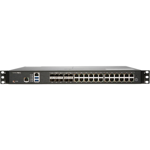 Image of SonicWall NSA 3700 Network Security/Firewall Appliance - 24 Port - 10/100/1000Base-T, 10GBase-X - 10 Gigabit Ethernet - DES, 3DES, MD5, SHA-1, AES (12