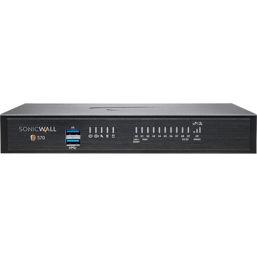Image of SonicWall TZ570 Network Security/Firewall Appliance - 8 Port - 10/100/1000Base-T - 5 Gigabit Ethernet - DES, 3DES, MD5, SHA-1, AES (128-bit), AES (192