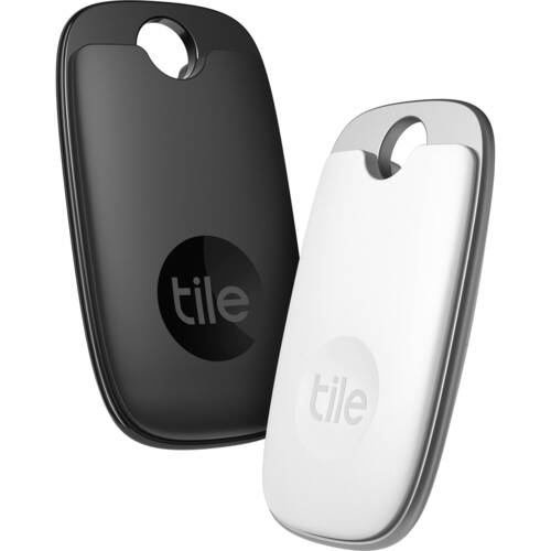 Image of Tile RE-51002 Pro Bluetooth Tracker - 2022 - 400 Feet Wireless Range - Internal Non-Rechargeable Battery - Internal Speaker - IP Rating - Black and Wh