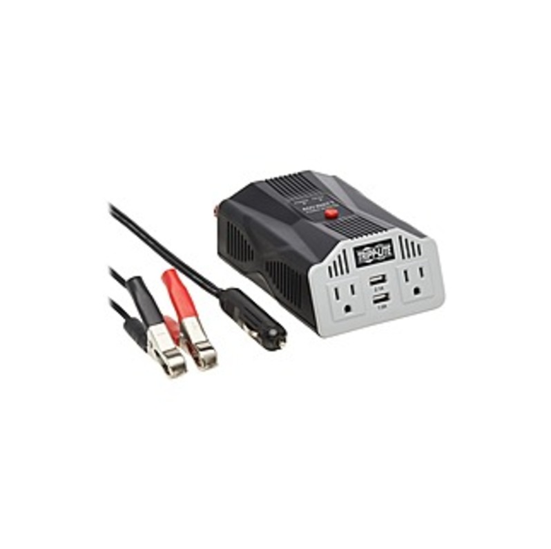Image of Tripp Lite by Eaton 400W PowerVerter Ultra-Compact Car Inverter with 2 AC/2USB - 3.1A/Battery Cables/Cigarette Lighter Adapter (CLA) - Input Voltage: