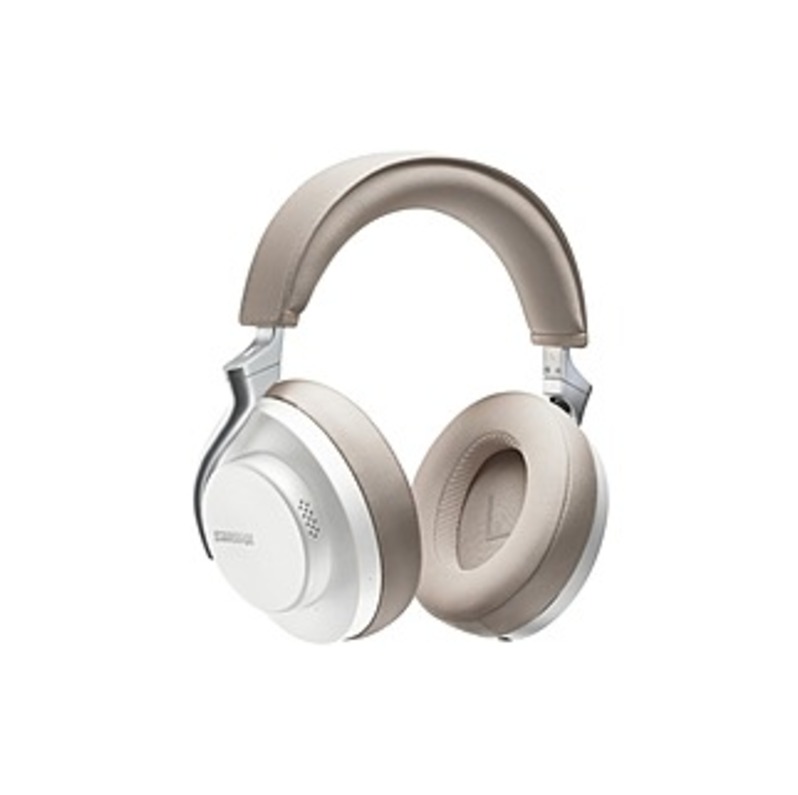 Shure AONIC 50 Wireless Noise Cancelling Headphones - Stereo - White - Mini-phone (3.5mm) - Wired/Wireless - Bluetooth - 32.8 Ft - Over-the-head - Bin