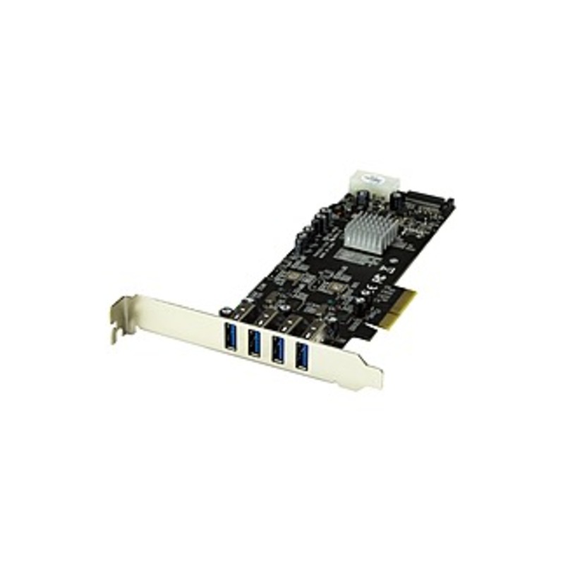 StarTech.com 4 Port PCI Express (PCIe) SuperSpeed USB 3.0 Card Adapter W/ 2 Dedicated 5Gbps Channels - UASP - SATA / LP4 Power - Add Four USB 3.0 Port