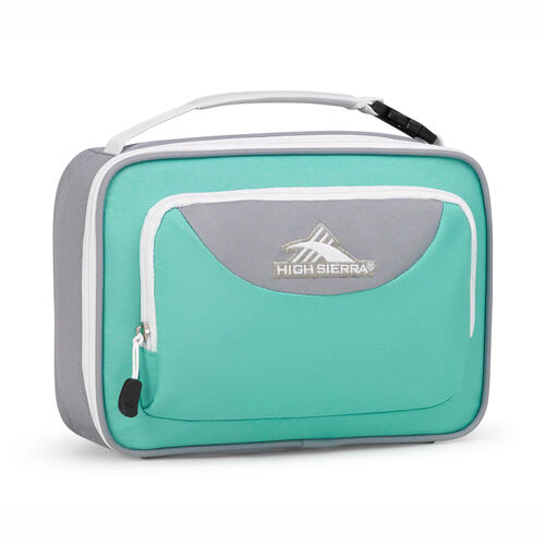 Image of High Sierra 747150784 Single Compartment Lunch Bag - Polyester - Aquamarine Ash and White