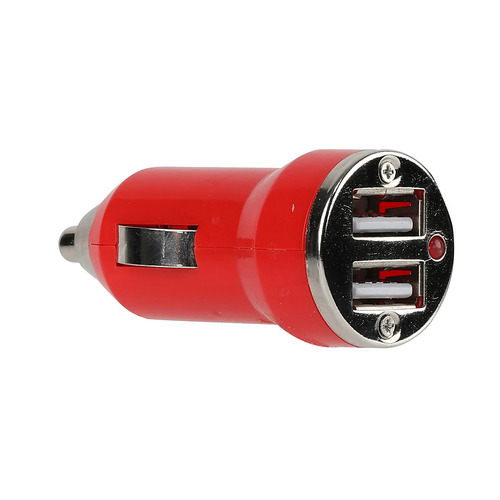 Image of Vivitar OD5021-RED Dual USB-A Car Charger - 2.4 Amps - Automotive Charge Power - Universal Device Support - Red
