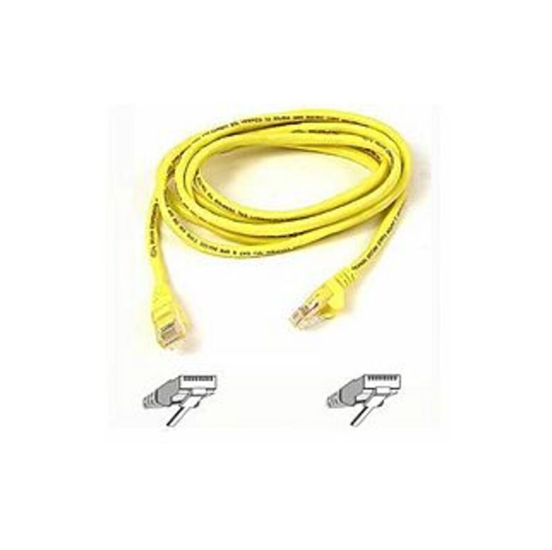 Belkin Cat5e Patch Cable - RJ-45 Male Network - RJ-45 Male Network - 25ft - Yellow