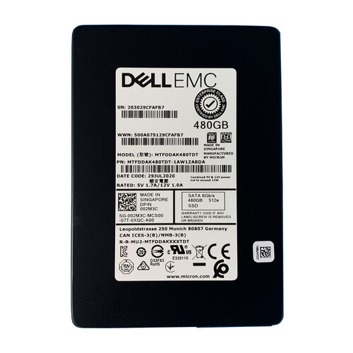 Dell 02M3C 480 GB SATA 2.5-Inch Solid State Drive - 6 Gbps - Mixed-Use TLC - Hot Swap - For PowerEdge 14G Server