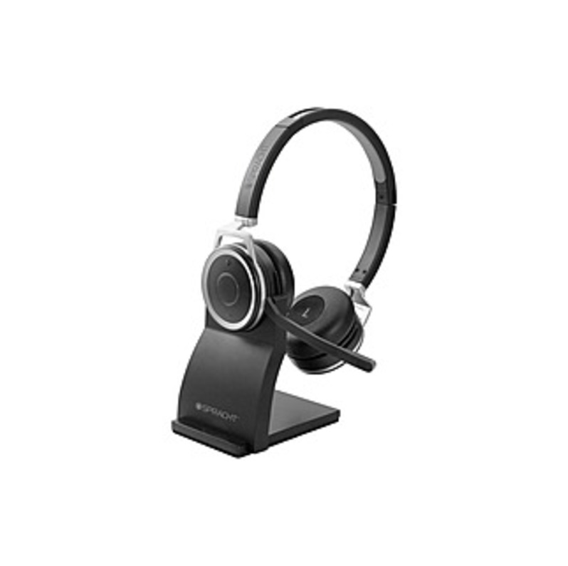Spracht Prestige Combo Headset - USB - Wired/Wireless - Bluetooth - 33 Ft - Over-the-head - Noise Cancelling Microphone - Black