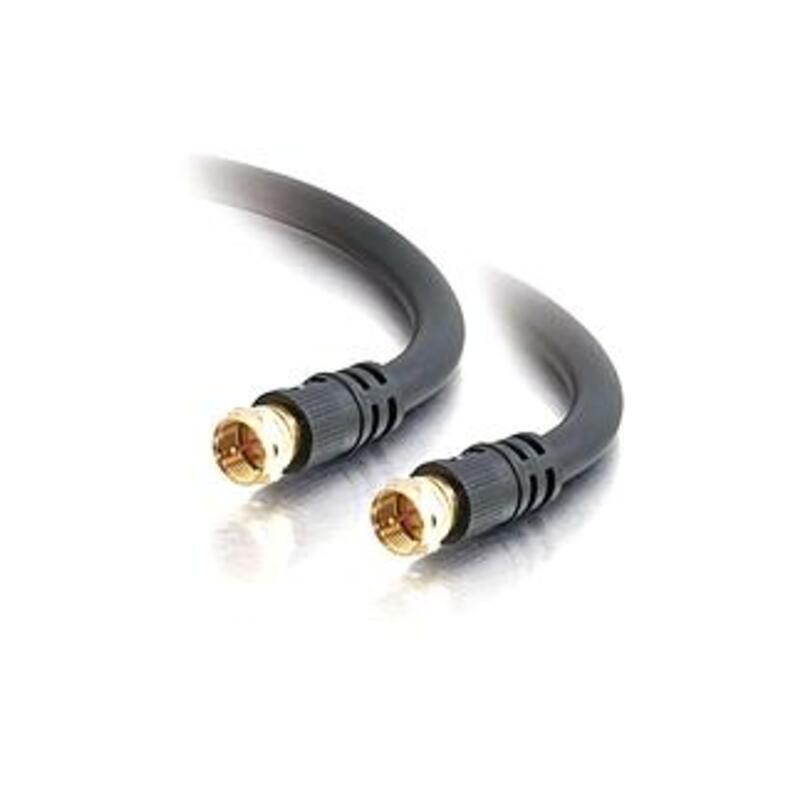 C2G 25ft Value Series F-Type RG6 Coaxial Video Cable - F Connector Male Video - F Connector Male Video - 25ft - Black