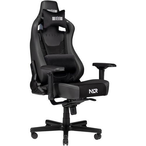 Image of Next Level Racing Elite Gaming Chair Black Leather & Suede Edition - For Game - Leather, Aluminum, Suede, PU Leather - Black