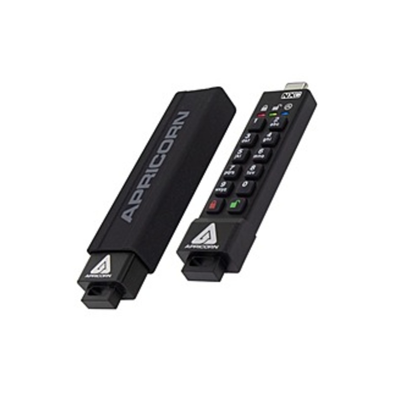 Image of Apricorn Aegis Secure Key 3NXC 128GB USB 3.2 (Gen 1) Type C Flash Drive - 128 GB - USB 3.2 (Gen 1) Type C - 256-bit AES - TAA Compliant