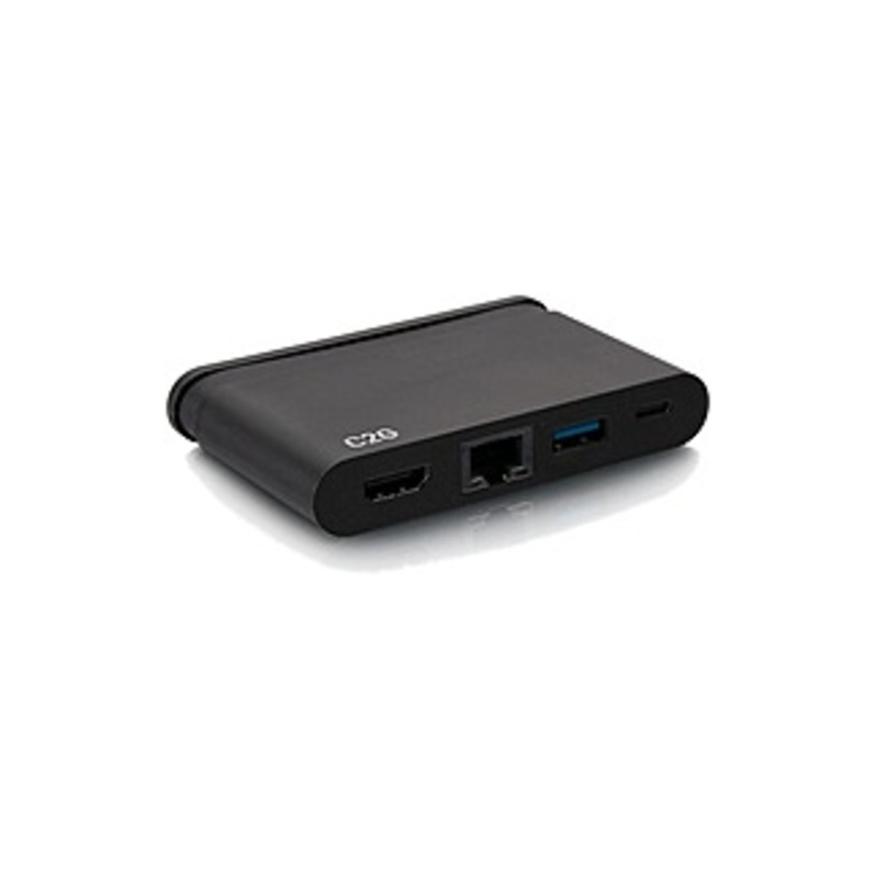 C2G USB C Dock With HDMI, USB, Ethernet, USB C & Power Delivery Up To 100W - For Notebook/Tablet PC - 100 W - USB Type C - 3 X USB Ports - Network (RJ