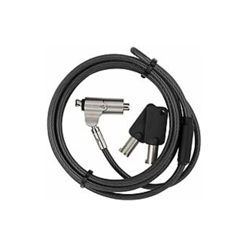 Targus DEFCON N-KL Mini Keyed Cable Lock - TAA Compliant - Keyed Lock - Black, Silver - Vinyl, Galvanized Steel - 6 Ft - For Notebook, Tablet