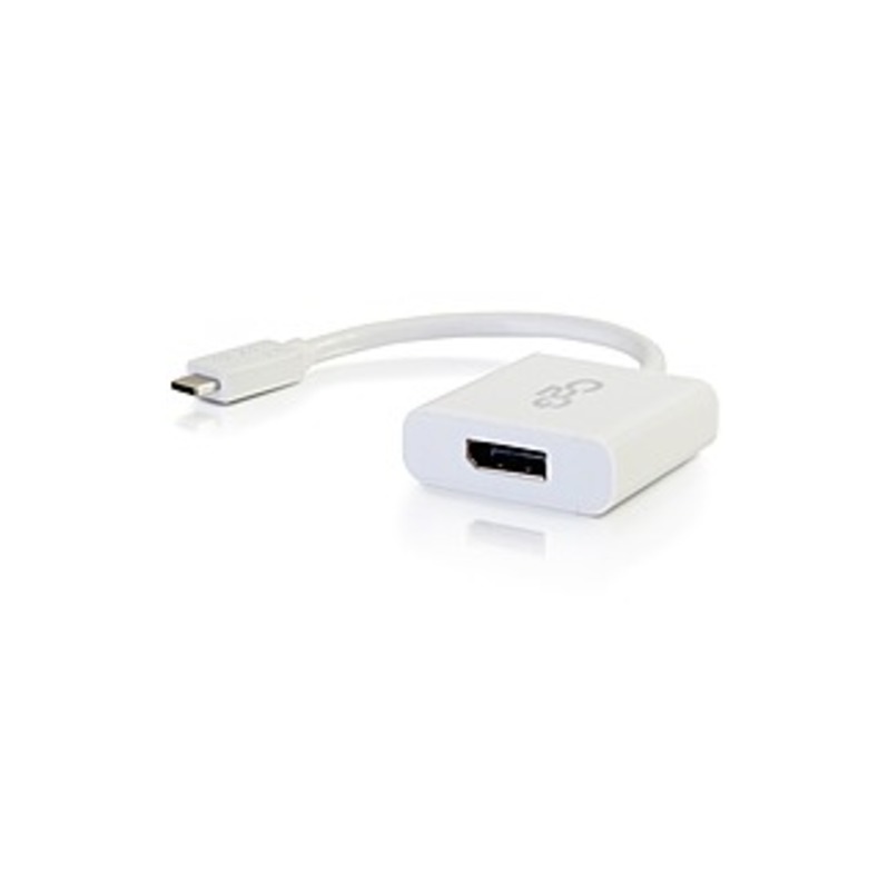 Image of C2G USB C to DisplayPort Adapter - DisplayPort/USB for Projector, Monitor, HDTV, Tablet, Notebook - 8" - 1 x Type C Male USB - 1 x DisplayPort Female