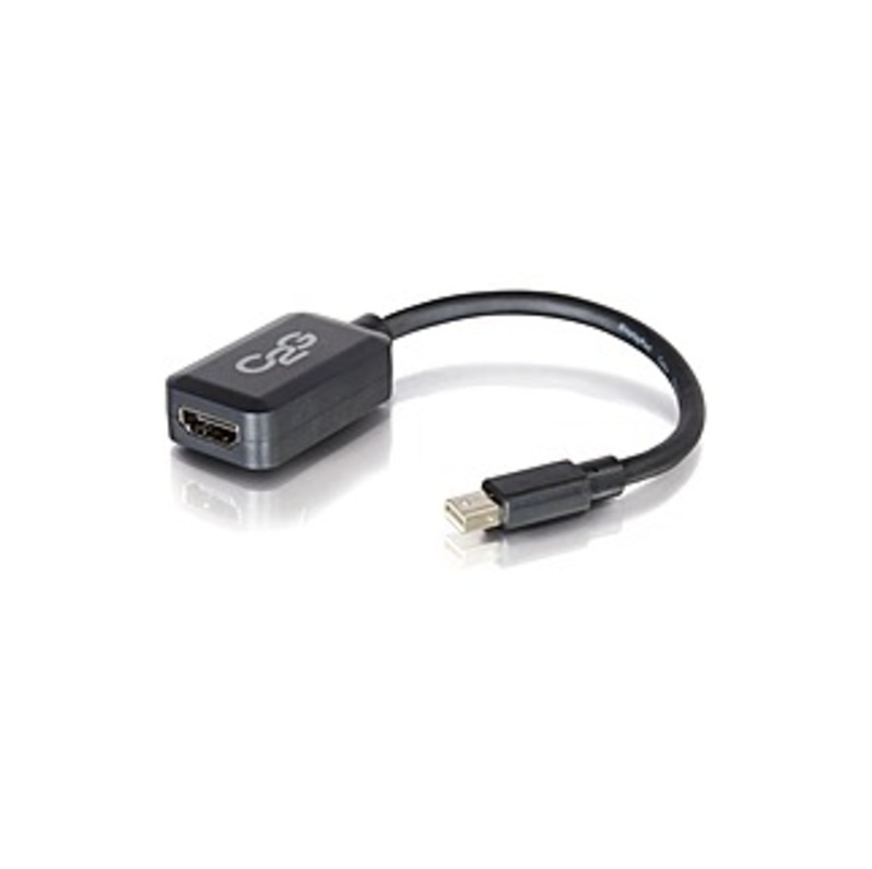 Image of C2G Mini DisplayPort to HDMI Adapter - Mini DP to HDMI Adapter - DisplayPort 1.2 - Black - M/F - HDMI/Mini DisplayPort for Audio/Video Device - 8" - 1