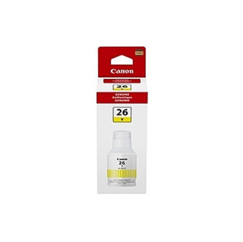 Canon GI-26 Pigment Yellow Ink Bottle - Inkjet - Pigment Yellow - 14000 Pages - 132 ML - High Yield - 1