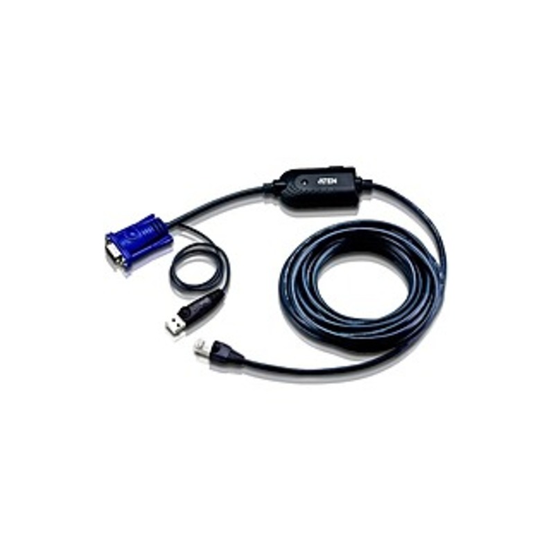 ATEN KVM Cable - 15 Ft KVM Cable For Keyboard/Mouse, KVM Switch - First End: 1 X RJ-45 Network - Female - Second End: 1 X USB Type A - Male, 1 X 15-pi