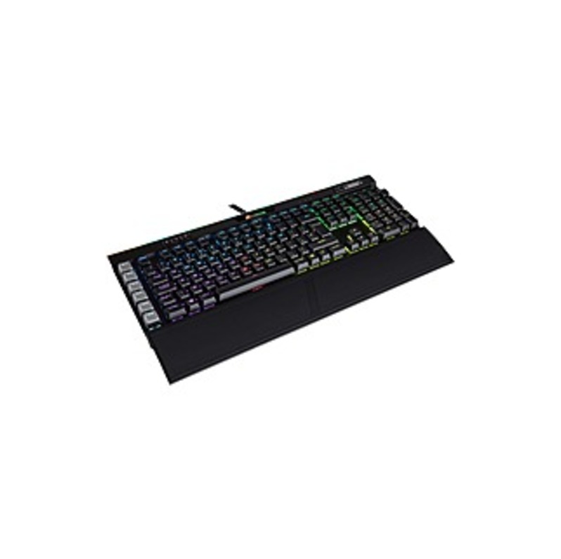Corsair RGB PLATINUM Mechanical Gaming Keyboard - Cherry MX Speed - Black - Cable Connectivity - USB 2.0 Interface Volume Up, Volume Down, Multimedia,