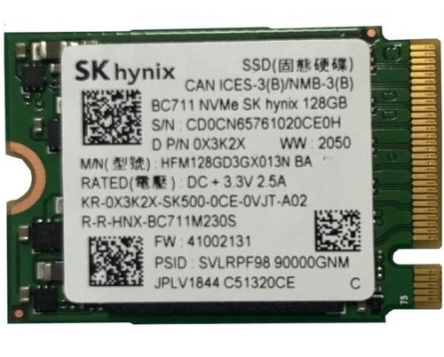 Hynix HFM128GD3GX013N BC711 Internal Solid State Drive - 128 GB - NVMe PCIe 3.0 X4 - M.2 2230