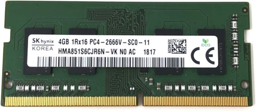 Image of Hynix HMA851S6DJR6N-VK 4GB Laptop Memory Module - 1Rx16 - DDR4 - 2666 MHz - 1.2 Volts - CL19 - 260 Pin - SO-DIMM