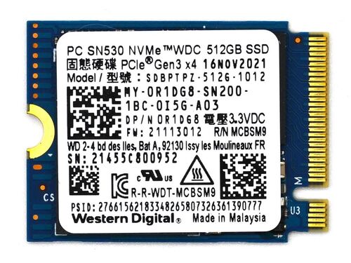 Western Digital SDBPTPZ-512G-1012 PC SN530 512GB Solid State Drive - NVMe - PCI-Express 3.0 X4 - M.2 2230