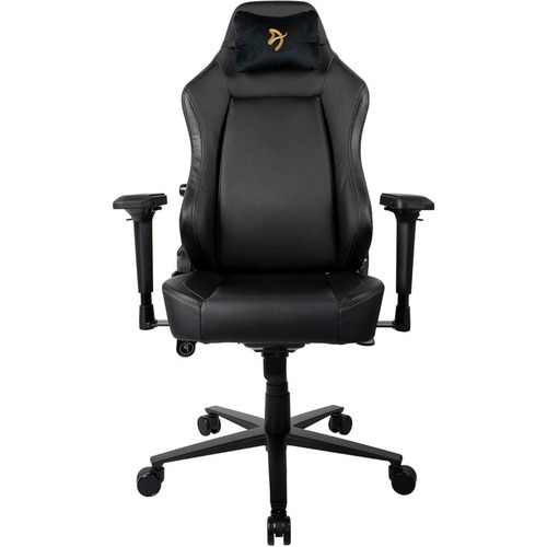 Arozzi PRIMO-PU Gaming Chair - For Gaming - PU Leather, Foam, Metal, Aluminum - Gold