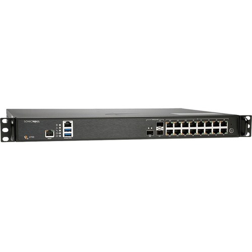 Image of SonicWall NSA 2700 Network Security/Firewall Appliance - 16 Port - 10/100/1000Base-T, 10GBase-X - 10 Gigabit Ethernet - DES, 3DES, MD5, SHA-1, AES (12