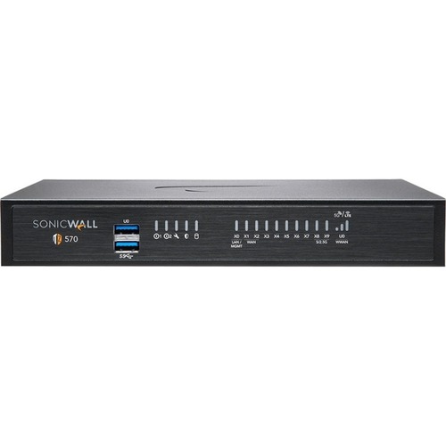 SonicWall TZ570 Network Security/Firewall Appliance - 8 Port - 10/100/1000Base-T - 5 Gigabit Ethernet - DES, 3DES, MD5, SHA-1, AES (128-bit), AES (192