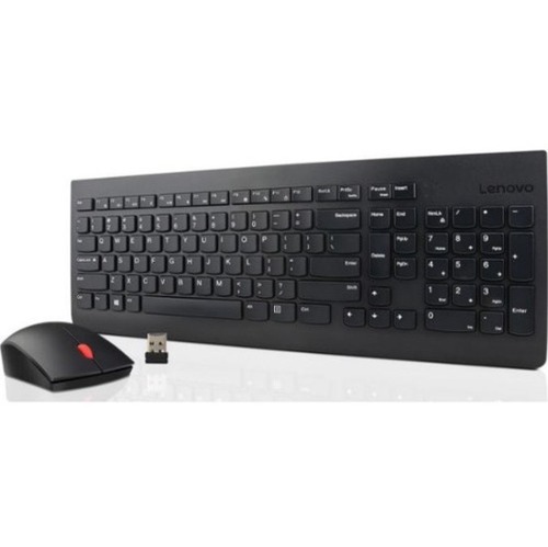 Lenovo Essential Wireless Keyboard And Mouse Combo - French Canadian 058 - USB Wireless RF - French (Canada) - USB Wireless RF - Laser - 1200 Dpi - 5