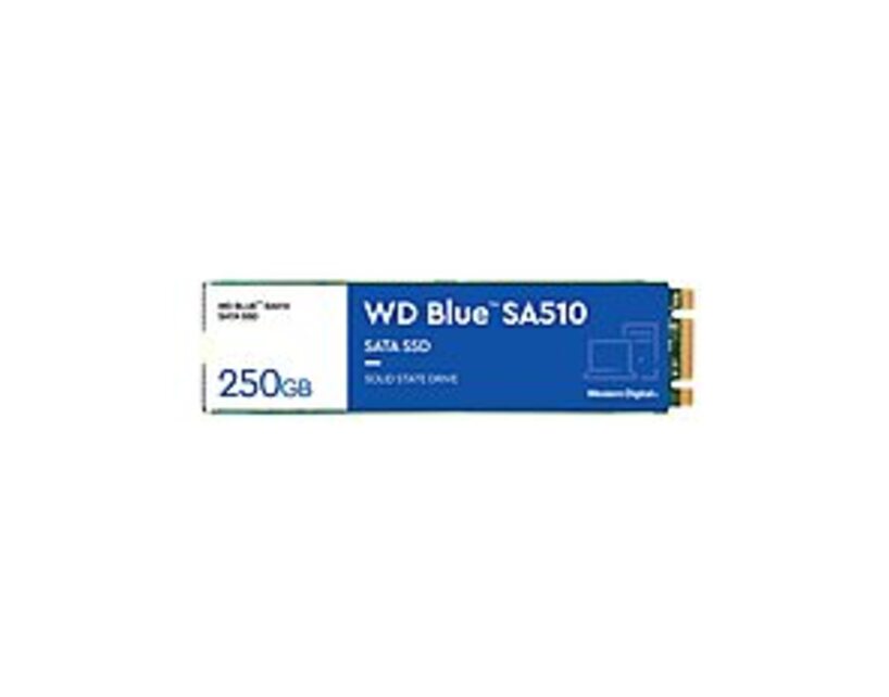 WD Blue SA510 WDS250G3B0B 250 GB Solid State Drive - M.2 2280 Internal - SATA (SATA/600) - Desktop PC Device Supported - 100 TB TBW - 555 MB/s Maximum