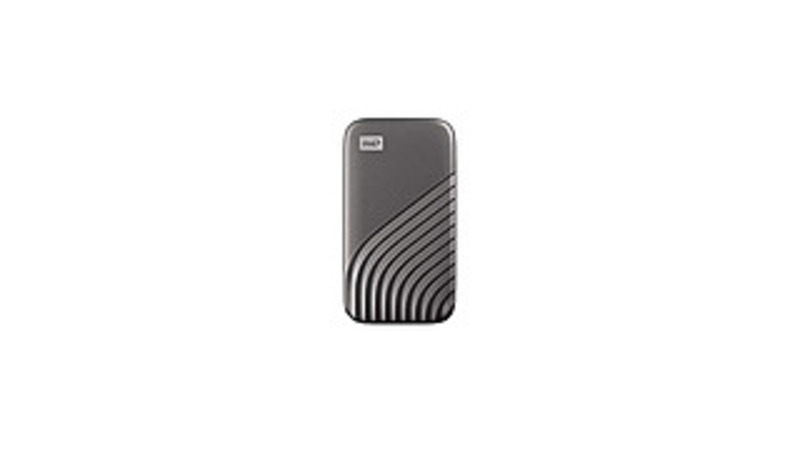 WD My Passport WDBAGF0010BGY-WESN 1 TB Portable Solid State Drive - External - Space Gray - USB 3.2 (Gen 2) Type C - 1050 MB/s Maximum Read Transfer R
