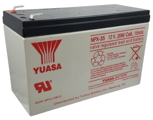 Image of Yuasa NPX-35 12 Volts 35 Watts Per Cell Replacement Lead Acid Battery with Faston .250 F2 Terminals