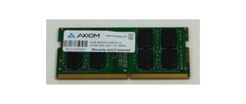 Image of Axiom 16GB DDR4-3200 ECC SODIMM for Dell - AB489614 - For Notebook - 16 GB - DDR4-3200/PC4-25600 DDR4 SDRAM - 3200 MHz - ECC - 260-pin - SoDIMM