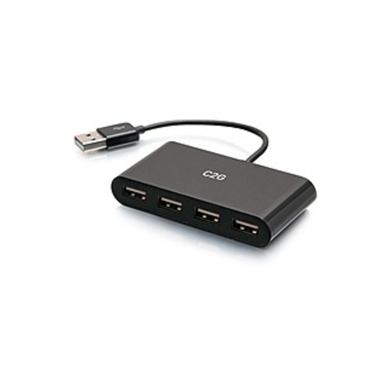 Image of C2G 4-Port USB Hub - USB 2.0 Hub - USB Multiport Hub - 480Mbps - USB Type A - 4 USB Port(s)