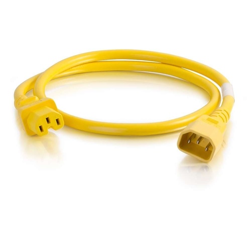 C2G 757120174967 17496 4-feet (1.2m) 18AWG Power Cord - Yellow - For PDU, Switch, Server - 250 Volts AC - 10 Amps - IEC 60320 C14 to IEC 60320 C13