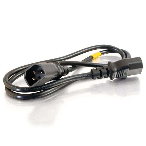 C2G 757120299646 29964 1-feet (0.3m) 16AWG Computer Power Extension Cord - Black - For Computer, Printer, Monitor, Scanner - 250 Volts AC - 13 Amps -