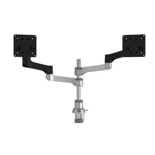 R-GO Tools Ergoguys Zepher 4 RGOVLZE4TWSI Desk Mount - Matte Silver, Black - Height Adjustable - 2 Monitors Supported - 26 Inches Screen Support - 35.