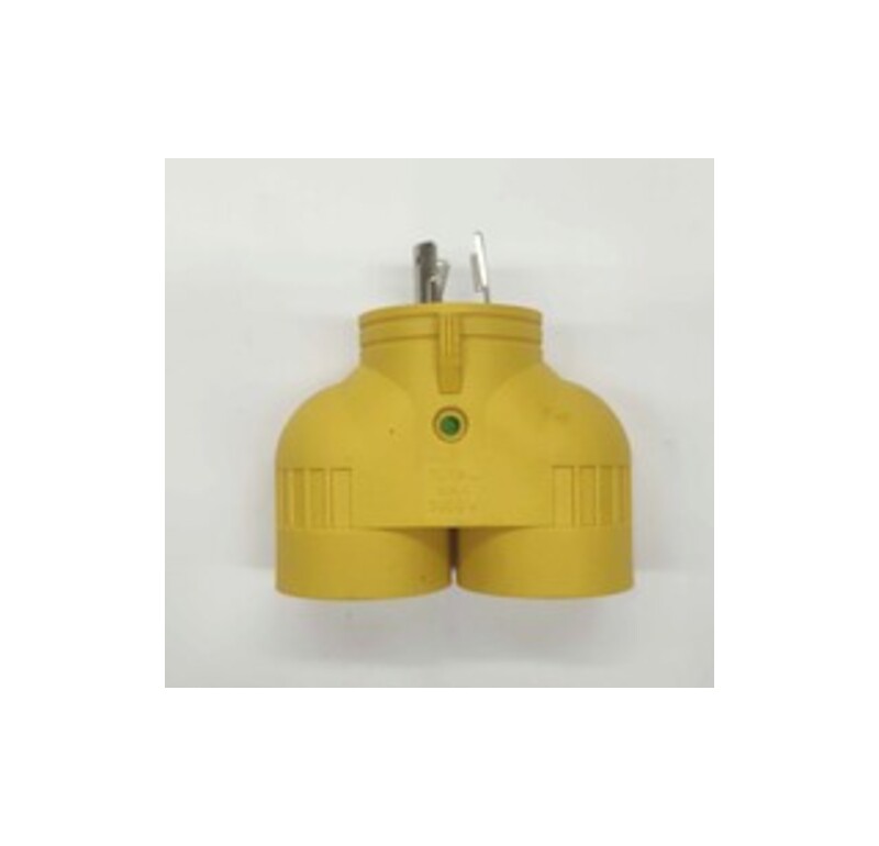 AC Works ADVL1420520 Generator V-duo Outlet Adapter - Orange - L14-20P - 20 Amps - 4-Prong Plug To Two 15 Amps / 20 Amps Household Outlets