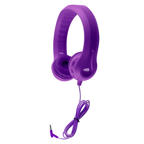 Hamilton Buhl KIDS-PPL Flex-Phones Headphones For Children - Dura-Cord - 30mm Drivers - 3.5mm Plug - Leatherette Cushions - Twistable Headband - Purpl